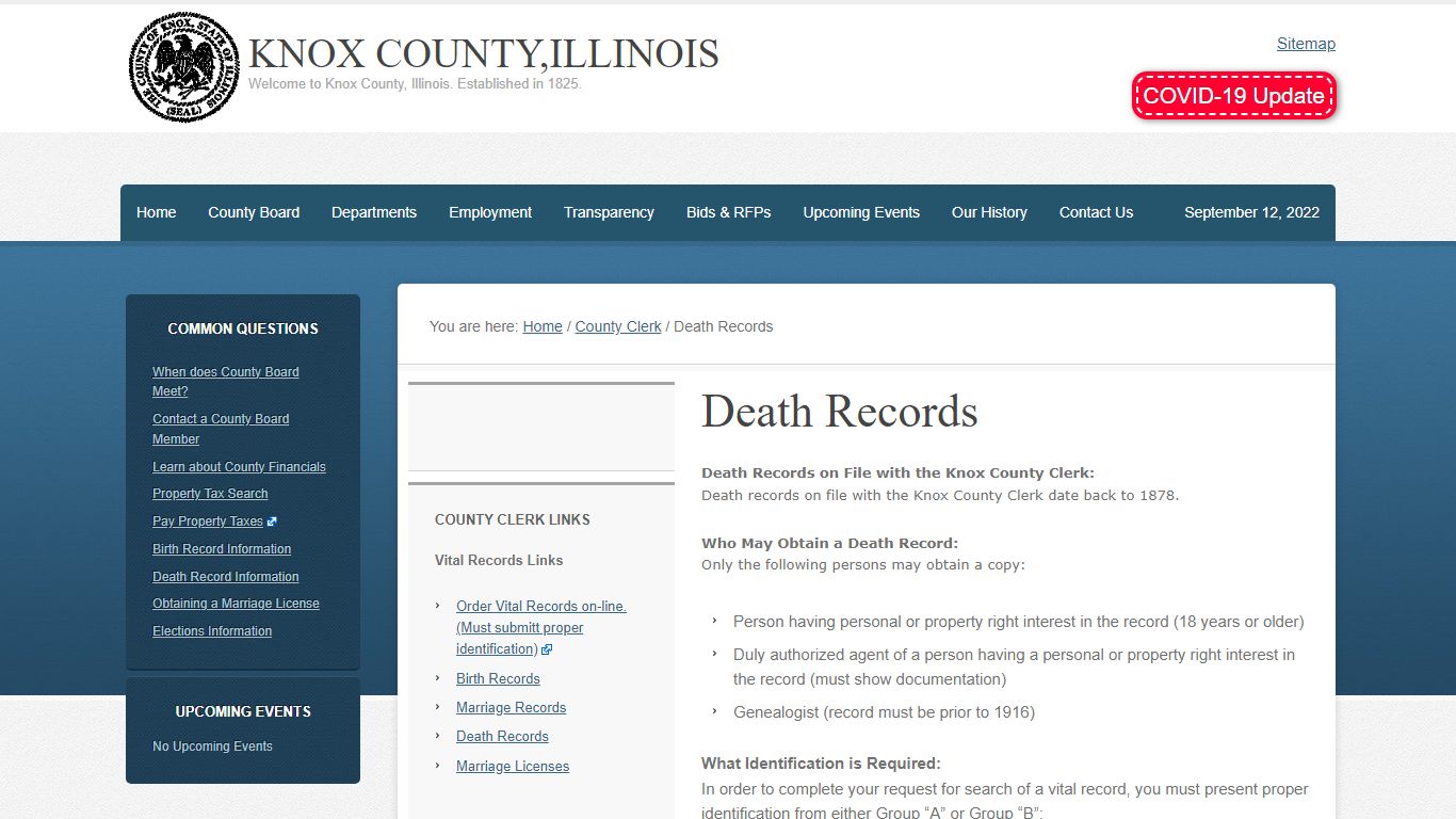 Death Records – Knox County,Illinois