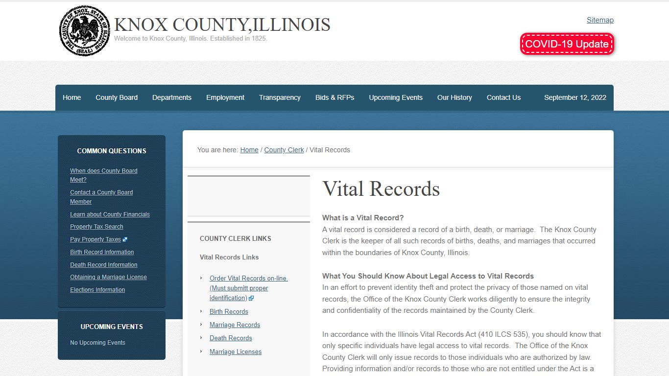 Vital Records – Knox County,Illinois